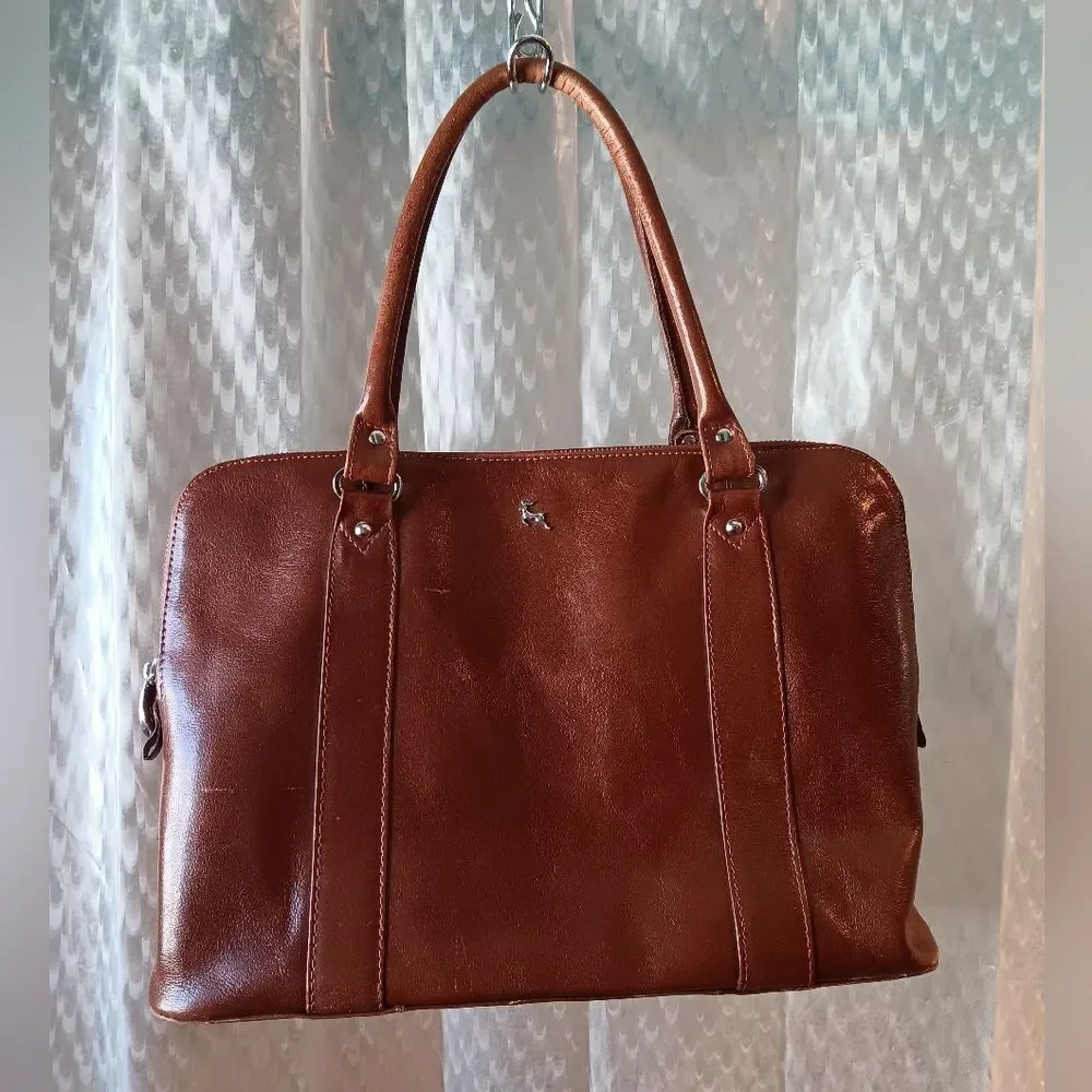 Ashwood Brown Leather Handbag Purse Grab Tote Smart Shoulder Large